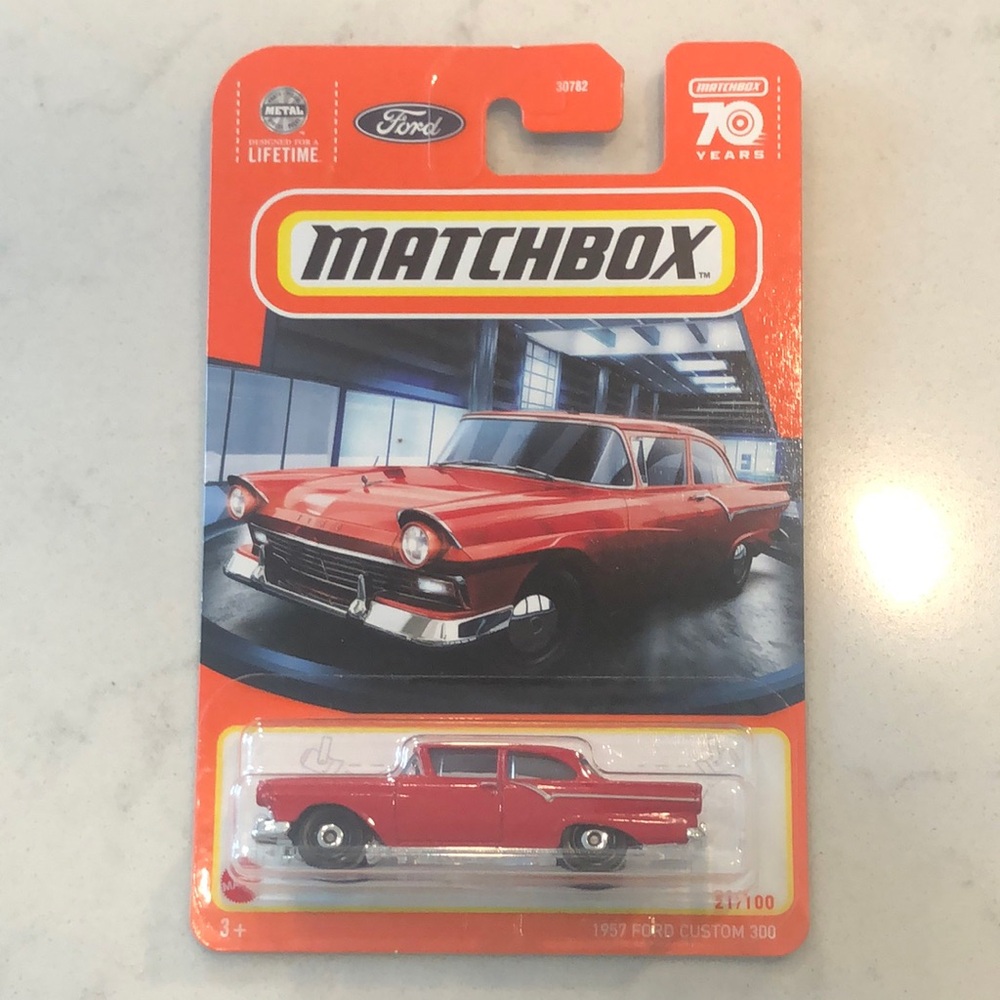 Matchbox Red Ford Custom 300 Toy Car